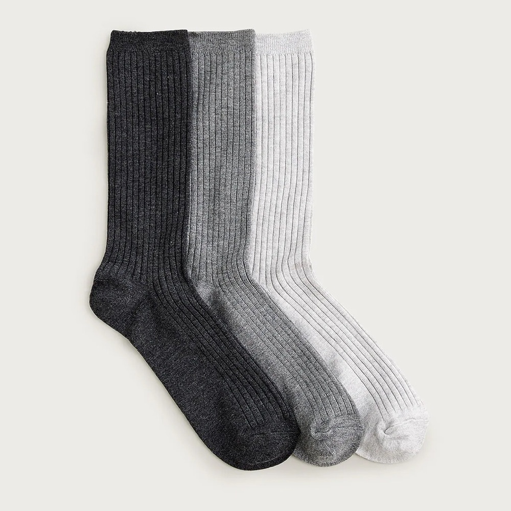 J crew Cozy ribbed trouser socks three-pack